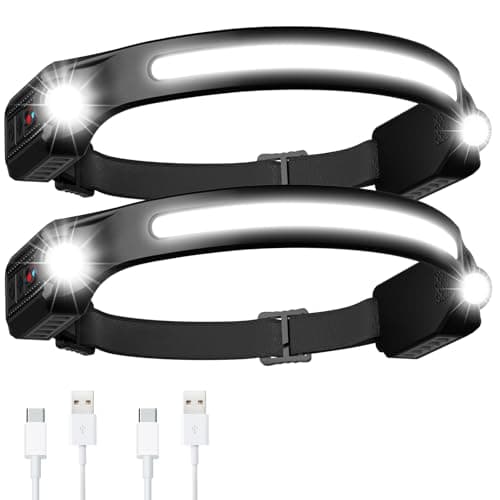 Head Torch Rechargeable,2PCS Luxelight LED Headtorch 260° Wide Beam