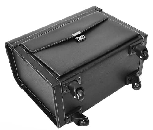 Four Wheeled Pilot Case Faux Leather Lightweight Cabin Bag Commander (Black) — view 6