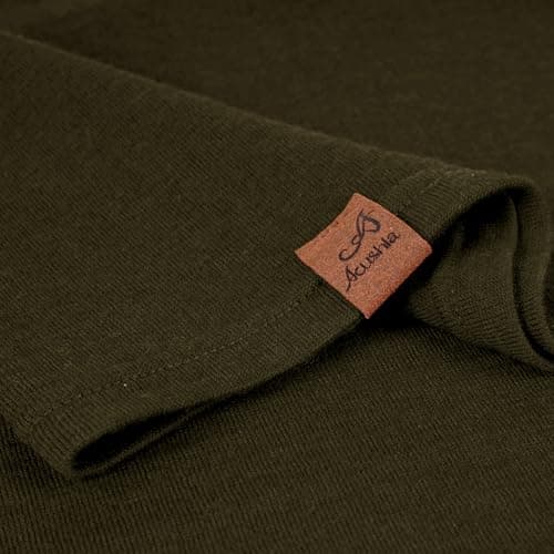 ACUSHLA 100% Merino Wool Neck Gaiter, Ski Mask Neck Warmer Unisex, Green — view 6