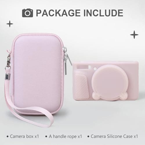 BOVKE Hard Case+Silicone Cover for Canon PowerShot SX740 Camera, Jelly Pink — view 2