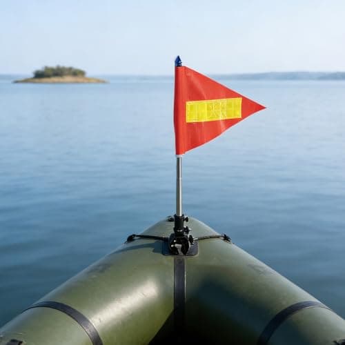 PACKOVE High Visibility Kayak Safety Flag with Polyester Material and Stainless Steel Mount, Easy Installation and Portable Design for Travel and Exploration Trips on Canoes and Kayaks — view 6