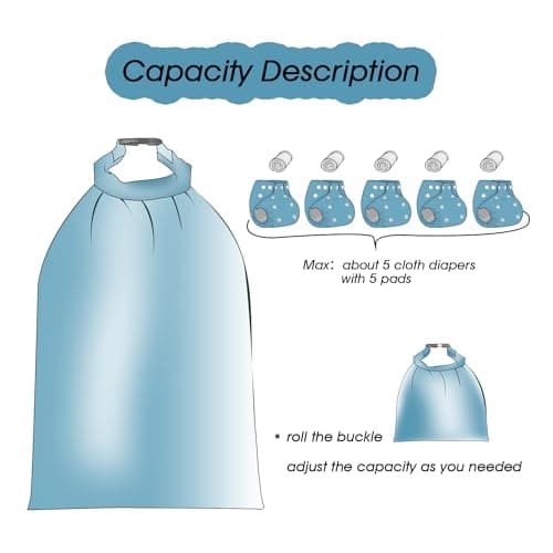 Hisprout Grab and Go Waterproof Washable Reusable Diaper Wet Dry Bag (Pink Fish) — view 4