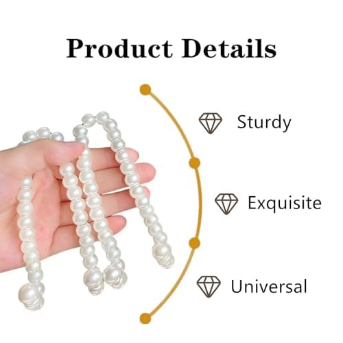 NffPOTRee 2 Pack Car Seat Headrest Pearl Hook Multifunctional Storage Organizer for Backpack Bag(White) — view 3