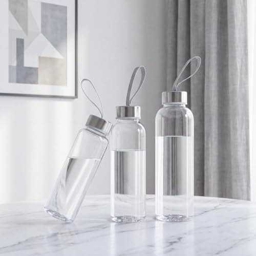 Vllcsla Water Bottle Transparent Plastic 300ML/ 400ML/ 580ML, Leak-Proof & BPA Free Reusable Sports Bottle with Handle, No Straw, for Gym, Travel, Home, School, Office — view 2