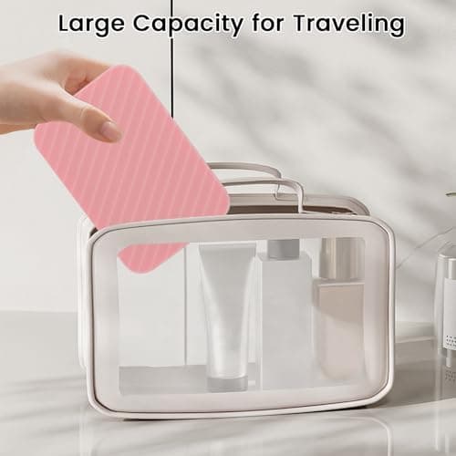 Large Leakproof Travel Soap Case, Silicone Shampoo Bar Soap Dish Holder with Drainage Layer, Travel Soap Container, Portable Bar Soap Box for Shower, Traveling, Gym, Bathroom (Coral) — view 6