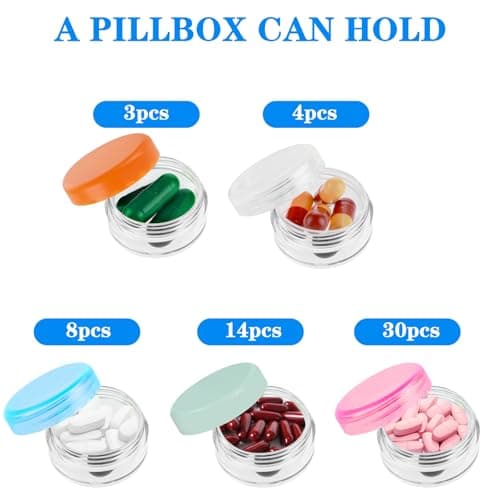 ElevateTech Small Pill Box, 5 Pcs Cute Travel Pill Organizer Mini Tiny Pills Case for Pocket Purse Portable Briefcase Medicines Storage Pills Container Earplug Case — view 6