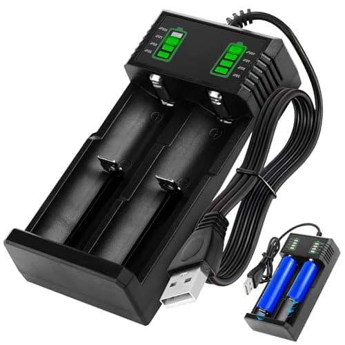 Dual 18650 Battery Charger for 18500 14500 21700 26650 26700 18490 18350