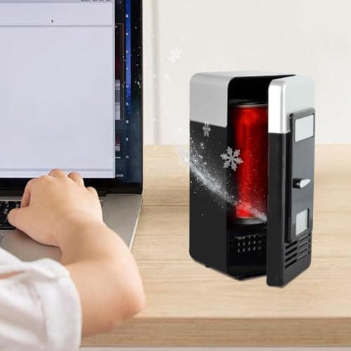 USB Small Fridge, 19.5x9.5x9.5cm, ABS, Can Drink Cooler And Warmer — view 4