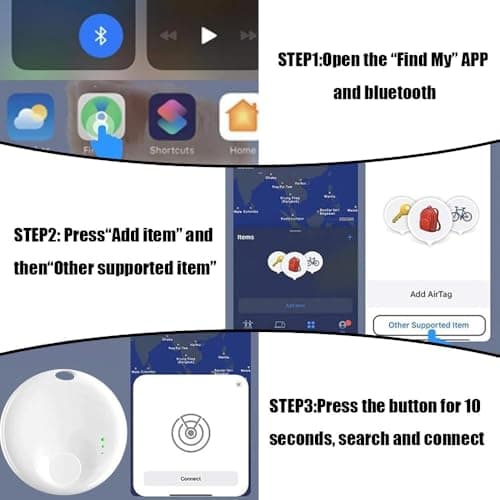 Smart Tracker Tag, YiYunTE 2 Pack Item Key Finder Locator compatible with Find My App(iOS only), Kids Children Tracking Tag Device, Small Bluetooth Tracker Tag for Cat Dog Pet Wallet Luggage — view 4