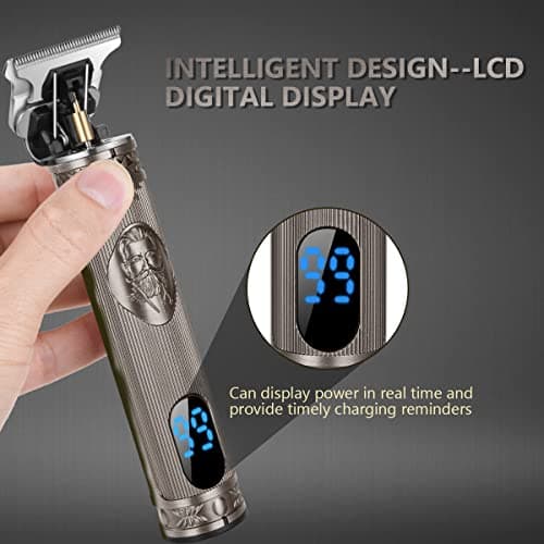 URAQT Hair Clippers for , Cordless Electric Trimmer Beard Trimmer, Detail Shaver, Precision T-Blade Grooming Cutting Kit with 3 Guide Combs and 2 (Silver), 1.0 count — view 4