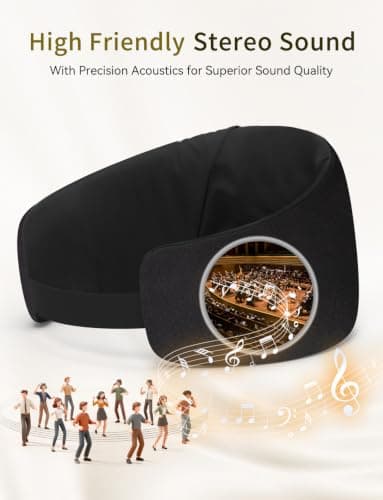Sleep Mask Headphones, Bluetooth 6.0 Sleeping Headband for Side Sleepers — view 6