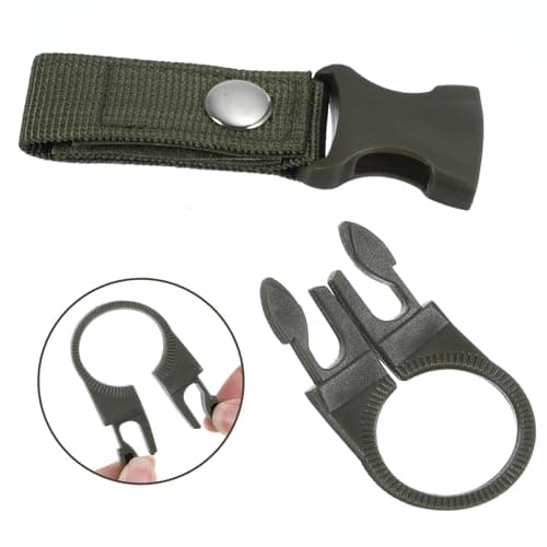 4Pcs Hanging Water Bottle Clip for Backpack, Portable Water Bottle Buckle Clip for Outdoor Camping Hiking Traveling Backpack Belt Nylon Webbing Strap Tools — view 3