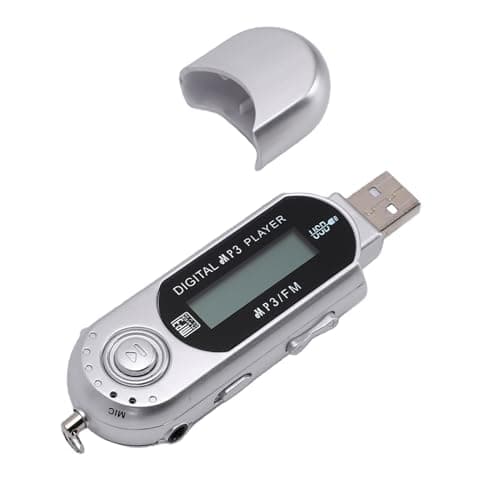 Vikye Portable USB MP3 Player, MP3 WMA Music Player with LCD Screen and 20 Hours Playback, Supports 32GB Memory Card, for Travel and Home Use (Silver)