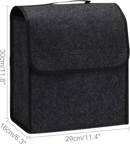 M.J COMFY-LIFE Car Boot Organizer, 30 x 29 x 16cm Anti-Slip Storage Bag with Fastening Flip Cover, Foldable Trunk Tidy Organizer for Tools, Toys, and Travel Essentials — view 4