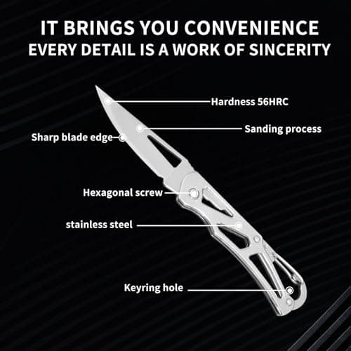 XUDIY 2 Pcs Pocket Knife, 2.36" Survival Stainless Steel Folding Knives UK Legal Grey Finish, Stylish High Performance, Non Locking EDC Blade, Portable for Camping Hiking Backpacking — view 3