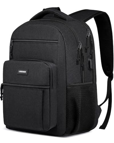 LIBENED School Bag for Boys, Large 15.6 Inch Black Backpack for Work Travel