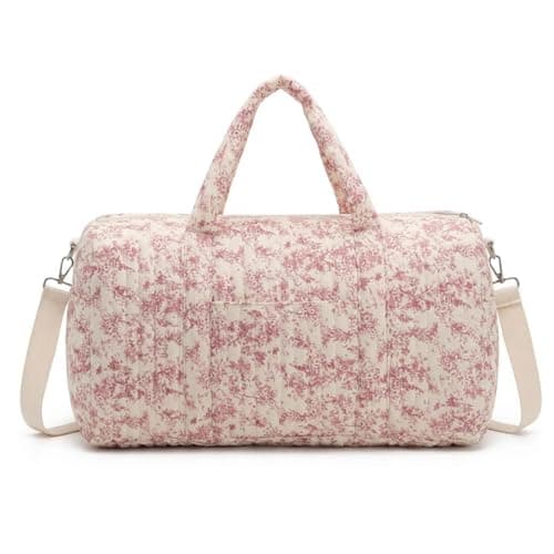 GSenhui Quilted Duffle Bag for Women Cute Baby Hospital Bag Floral Duffel Bags
