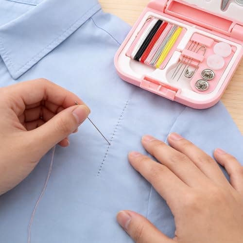 Chrees Compact Sewing Kit for Travel Repairs and Emergency Fixes (Pink) — view 2