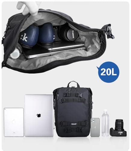 Rhinowalk Motor Saddle Bag Motorcycle Pannier Bag Waterproof Multifunctional Rear Rack Trunk Seat Bag (Black 20L) — view 4