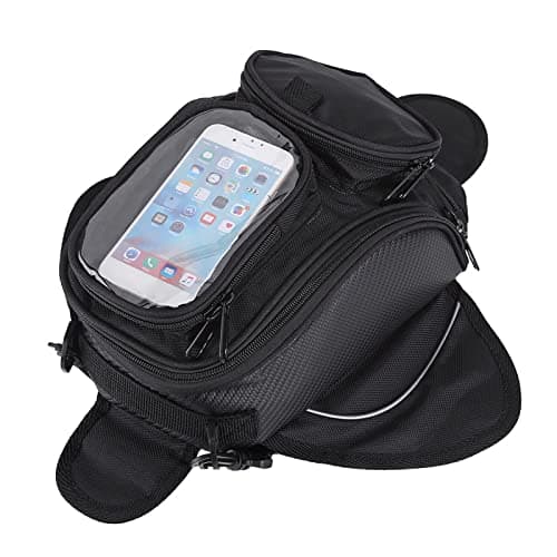 TKSE Motorcycle Tank Bag, Oxford Cloth Saddle Shape Magnetic Motorcycle Bag Suitable for Most Motorcycles and Motocross, 35 x 18 x 15 cm (Black)