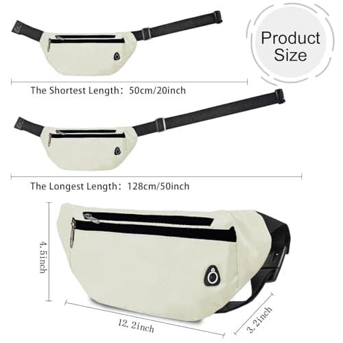 Rosoz Bum Bag, Belt Bag Women's Bum Bag Men's Gifts Sports Hip Bags for Outdoor Travel Running Cycling, beige — view 3