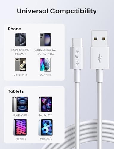 etguuds USB C Fast Charger Cable 1M, USB A to Type C Car Charger power Cord — view 2