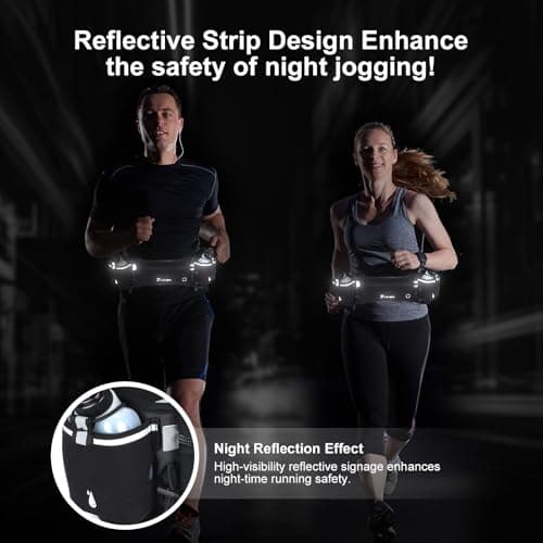 Running Belt with Water Bottles (2 x 175ML), Hydration Belt for Men and Women, Water Bottle Holder Running Pouch Belt, Fanny Pack Fits 7 inches Phones, Waist Pack for Running Hiking Climbing — view 5