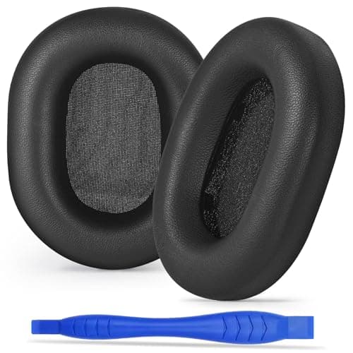 Aurivor Genuine Leather Ear Pads Cushions for Sony XM5 Noise Canceling Headphones, Premium WH-1000XM5 Replacement Earpads Covers with Soft Lambskin Leather, Optimized Memory Foam (Lambskin-Black)