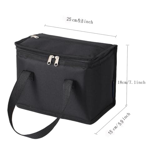 TEAMOOK Foldable Lunch Bag Insulated Lunch Box Water-Resistant Leakproof Soft Cooler Bag Black 8-10 cans — view 3