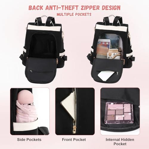 Aucuu Anti Theft Backpacks for Women, Women's Backpack, Lightweight Waterproof Ladies Rucksack, Large Casual Daypacks, Ladies Fashion Handbag, Travel Shoulder Bag for School Work Travel — view 4