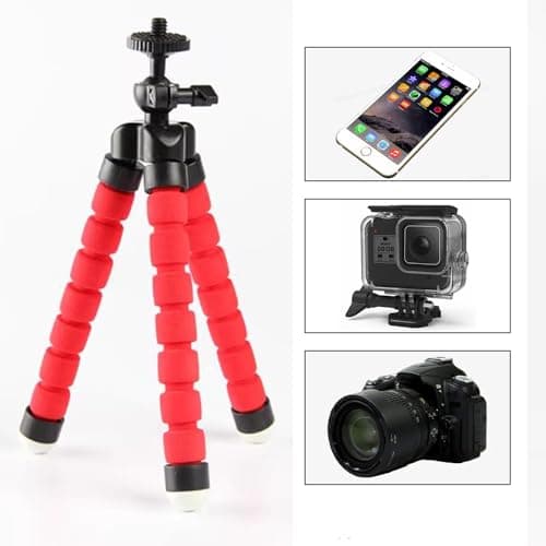 YIYIWANG Phone Tripod Cell Phone Stands Flexible Octopus Style Portable Mini Travel Tripod Stand Camera Mount for Gopro Smartphone and Digital Camera Video Outdoor (Red) — view 4