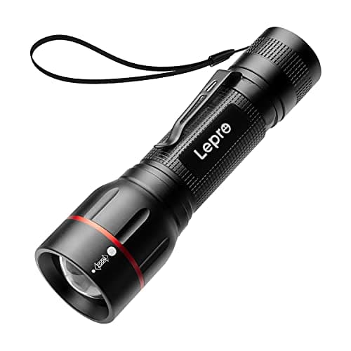 Lepro LED Torch with Clip, AAA Battery Powered Super Bright Flashlight