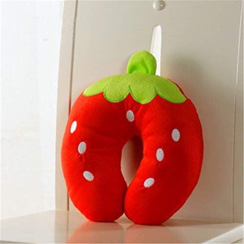 Maibar Traveling Pillow U-Shaped Neck Pillow Animal Warm Comfortable Travel Pillow For Airplanes Car Train (Strawberry) — view 5
