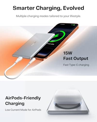 TORRAS MiniMag Slim Power Bank for MagSafe, 5000mAh Magnetic Battery Silver — view 4