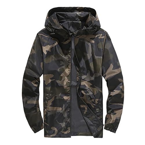 Mens Waterproof Camo Jackets Camouflage Coats For Men Softshell Tactical Jacket Outdoor Military Jackets Windproof Functional Jacket Adjustable Hunting Coats With Hood Lightweight Rain Coat — view 2