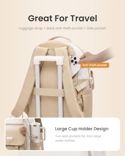 LOVEVOOK School Bags for Teen Girls, 15.6 Inch Work Laptop Backpack — view 4