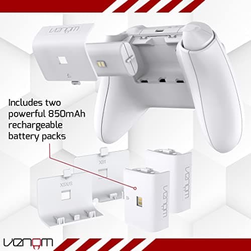 Venom Twin Charging Dock with 2 x Rechargeable Battery Packs - White for Xbox Series X & S/Xbox One — view 3