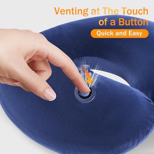 JetsCush Inflatable Neck Pillow, Compact Airplane Travel Pillow for Adults — view 4