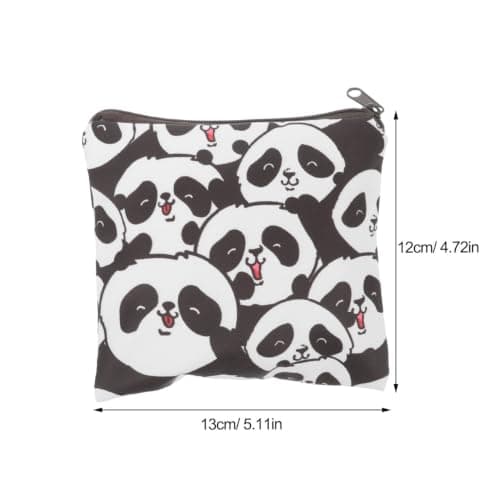 VALICLUD 1 Sanitary Pad Storage Bag, Period Pouch with Panda Print Zipper — view 5