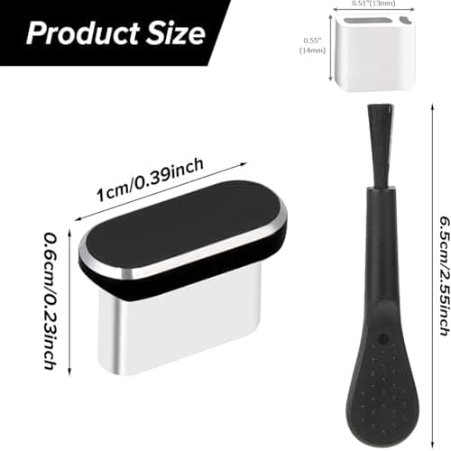 USB C Charging Port Cover - 2 Pack Silicone Dust Plugs with Cleaning Tool | Waterproof Dust Plug for Smartphone, Tablet, Laptop, Home Use, Gym, Travel, The — view 6