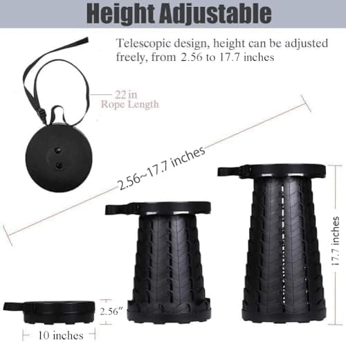Fishboy - Upgraded Collapsible Folding Stool, Maximum Weight 400lbs, Lightweight Yet Sturdy, Portable, Retractable, Foldable, Telescoping, Collapsible, for Camping, for Adults, Outdoor Fishing — view 3