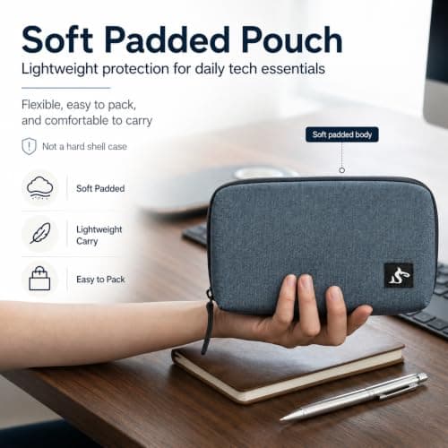 Small Electronics Organizer Travel Case, Cord and Cable Tech Bag Pouch — view 5