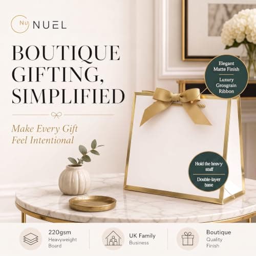 Nu-Nuel Luxury Paper Bag | Matt Laminated Gift Bags with Rope Handles | 2 Large Boutique Gift Bags (2, LARGE - 440x320x120mm) — view 4