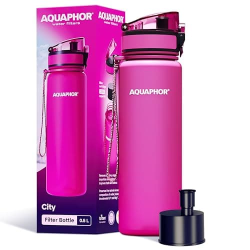 AQUAPHOR Bundle – 2.9L Smile Pink Water Filter Jug with A5 Filter (Magnesium added) + 500ml City Filter Water Bottle Pink | Reduces Limescale, Chlorine, Microplastics and PFAS | BPA-Free — view 6