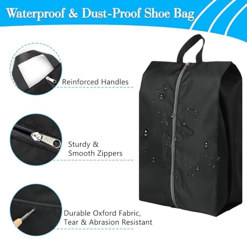 Shoe Bags for Travel Set, 3 Pcs Waterproof Oxford Shoe Pouch for Storage — view 4