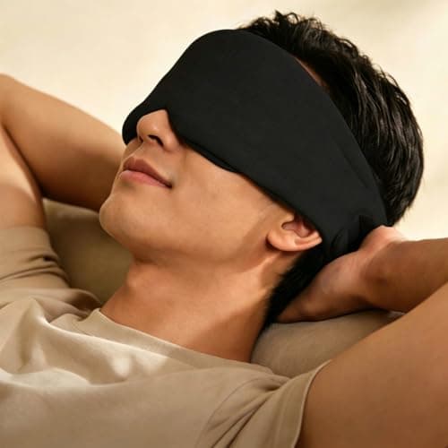 Uitee Eye Mask Blackout Cotton Blend Black Blindfold for Sleeping Travel — view 6