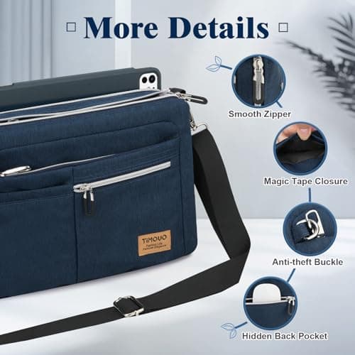 TiMOVO 9-11" Anti-Theft Tablet Sleeve with Strap for iPad, Indigo — view 5