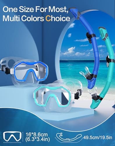 Lealinga Snorkel Set Adults 2Pack, Panoramic View Snorkel Mask — view 4