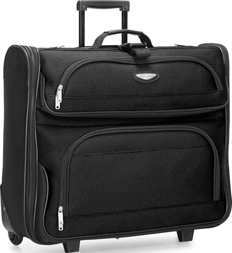 Traveler'S Choice Travel Select Amsterdam Expandable Rolling Upright Luggage, Black, Garment Bag, Amsterdam Expandable Rolling Upright Luggage