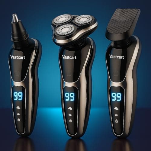 2025 Premium 3-in-1 Electric Shaver for Men | Triple Blade Waterproof Hair Trimmer & Clipper | USB Rechargeable, Wet & Dry Grooming Kit